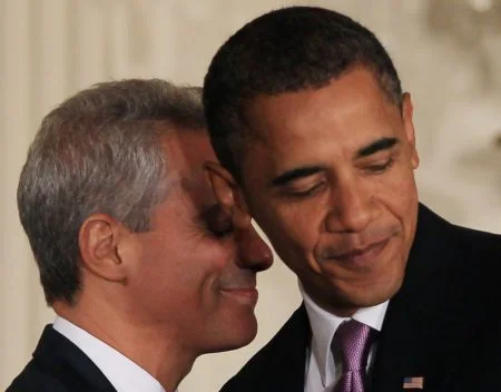 President Obama with his first Chief Of Staff, Rahm Emanuel